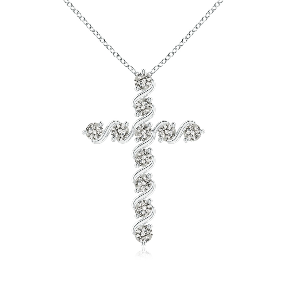 1.9mm KI3 Prong and Bar Set Diamond Cross Pendant in White Gold 