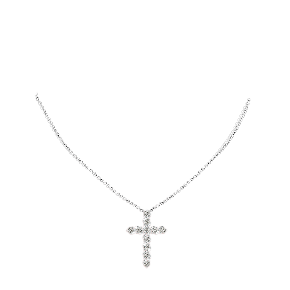 1.9mm KI3 Prong and Bar Set Diamond Cross Pendant in White Gold pen
