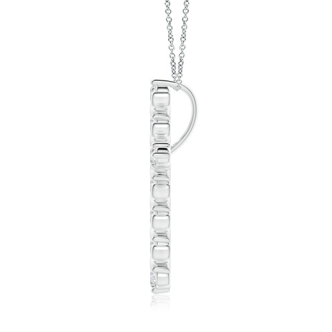 2.5mm HSI2 Prong and Bar Set Diamond Cross Pendant in 18K White Gold