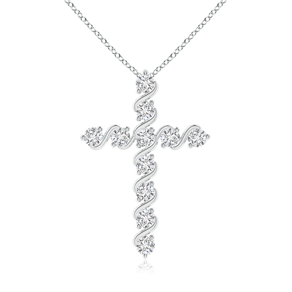 2.5mm HSI2 Prong and Bar Set Diamond Cross Pendant in P950 Platinum 