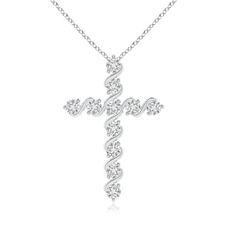 2.5mm HSI2 Prong and Bar Set Diamond Cross Pendant in White Gold