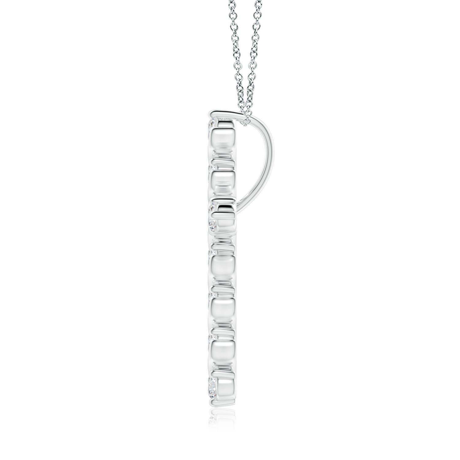 2.5mm HSI2 Prong and Bar Set Diamond Cross Pendant in White Gold - side 3