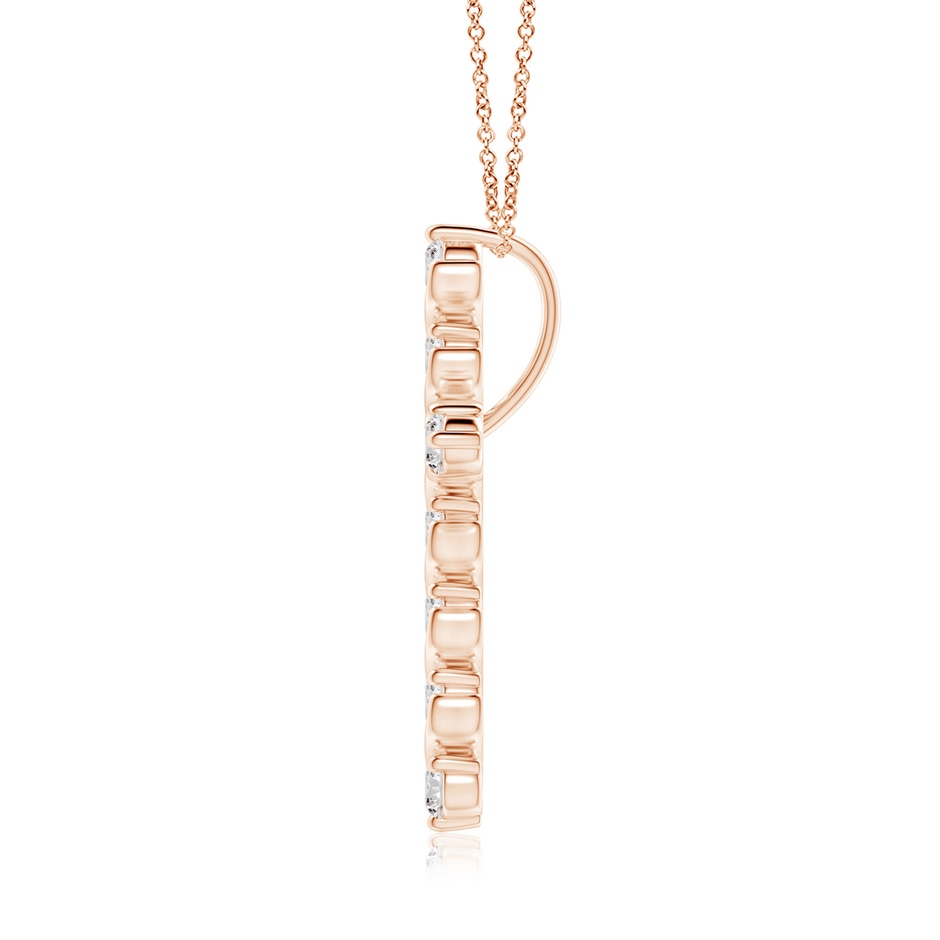 2.5mm IJI1I2 Prong and Bar Set Diamond Cross Pendant in Rose Gold side 199