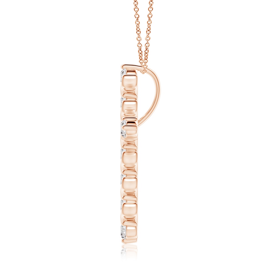 2.9mm IJI1I2 Prong and Bar Set Diamond Cross Pendant in Rose Gold side 199