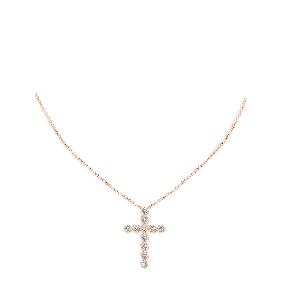 2.9mm IJI1I2 Prong and Bar Set Diamond Cross Pendant in Rose Gold pen