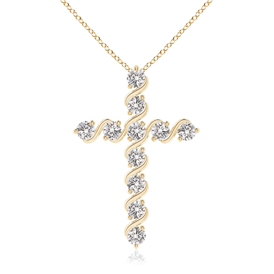 2.9mm IJI1I2 Prong and Bar Set Diamond Cross Pendant in Yellow Gold 