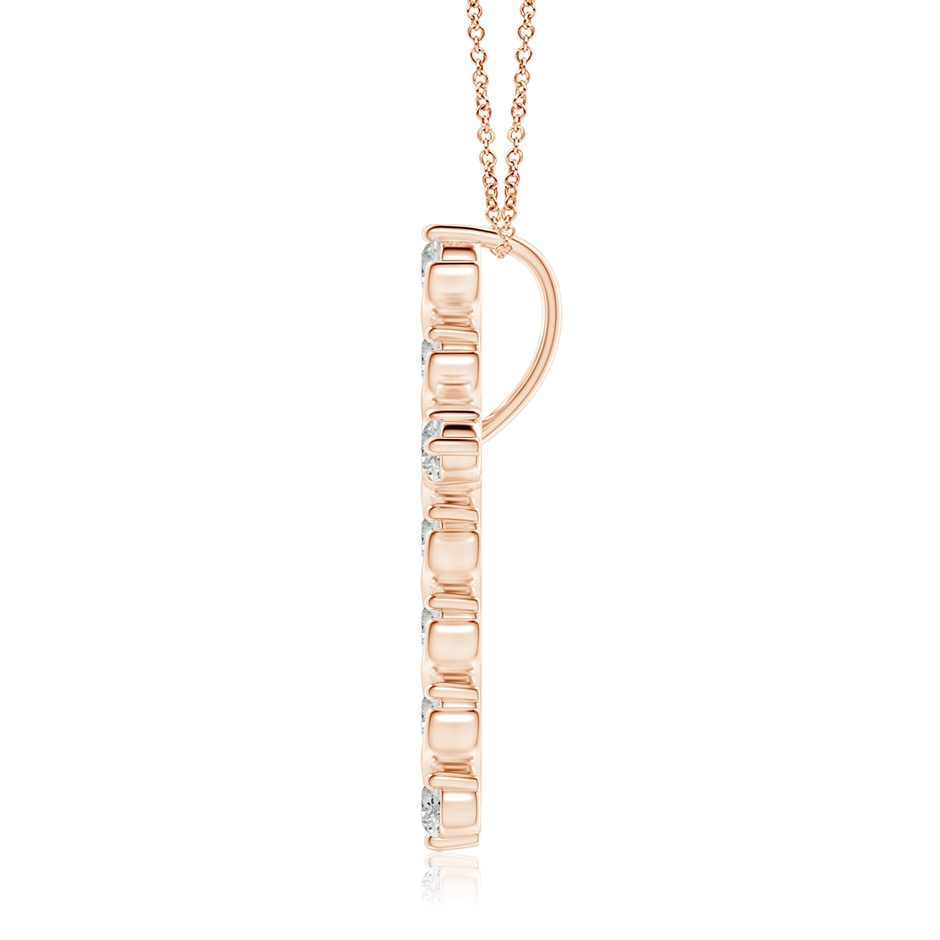 2.9mm KI3 Prong and Bar Set Diamond Cross Pendant in Rose Gold side 199