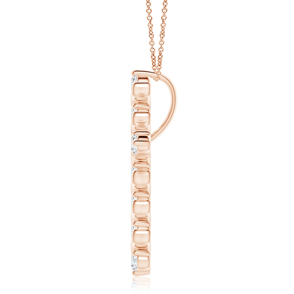 3.3mm GVS2 Prong and Bar Set Diamond Cross Pendant in Rose Gold side 199