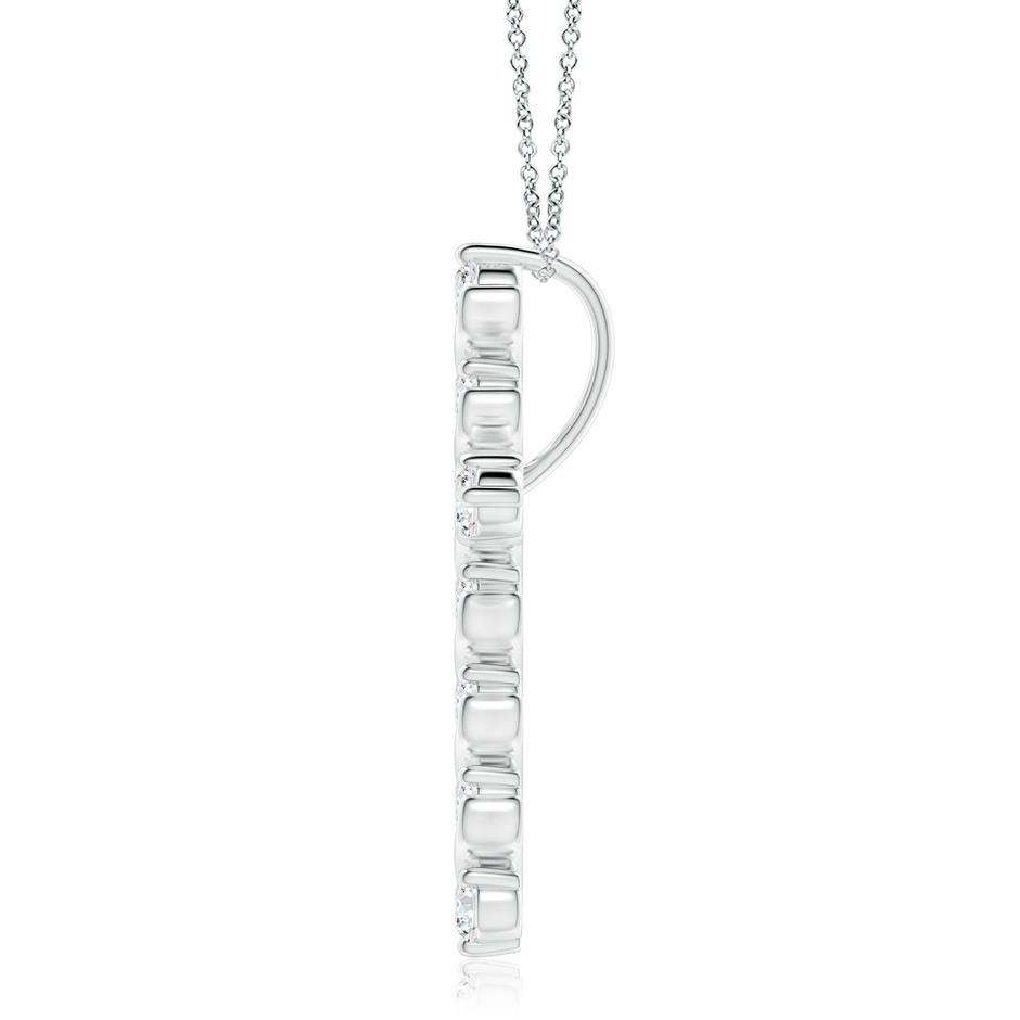 3.3mm GVS2 Prong and Bar Set Diamond Cross Pendant in White Gold side 199