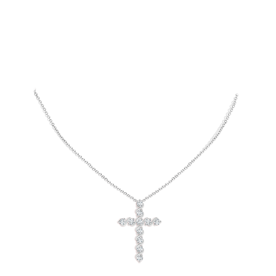 3.3mm GVS2 Prong and Bar Set Diamond Cross Pendant in White Gold pen