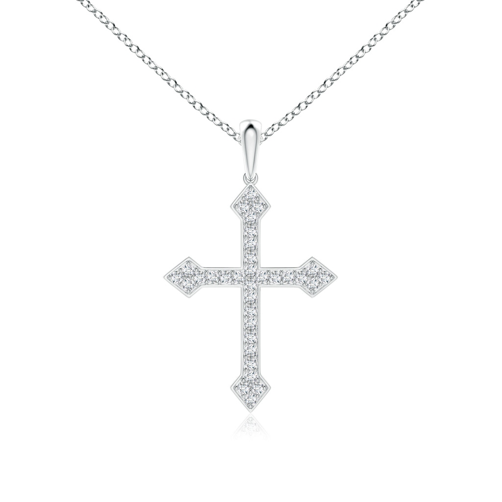 0.9mm GVS2 Vintage Style Pave-Set Diamond Cross Pendant in P950 Platinum