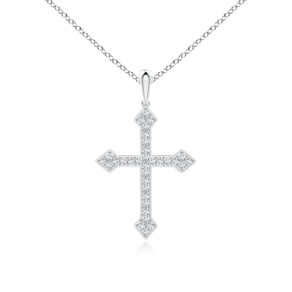 0.9mm GVS2 Vintage Style Pave-Set Diamond Cross Pendant in P950 Platinum 