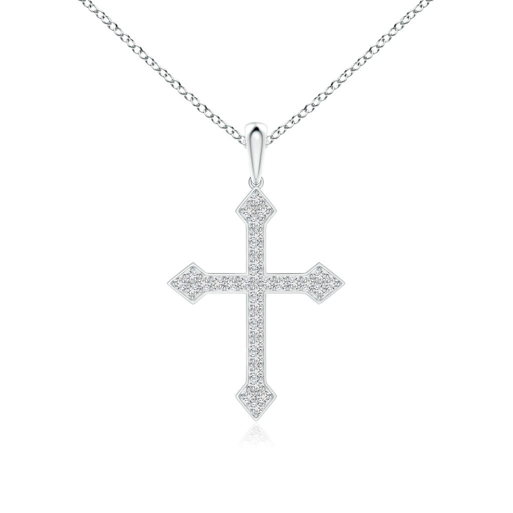 0.9mm HSI2 Vintage Style Pave-Set Diamond Cross Pendant in P950 Platinum 