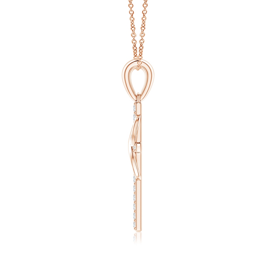 0.9mm GVS2 Diamond Cross and Infinity Pendant in 18K Rose Gold side 199