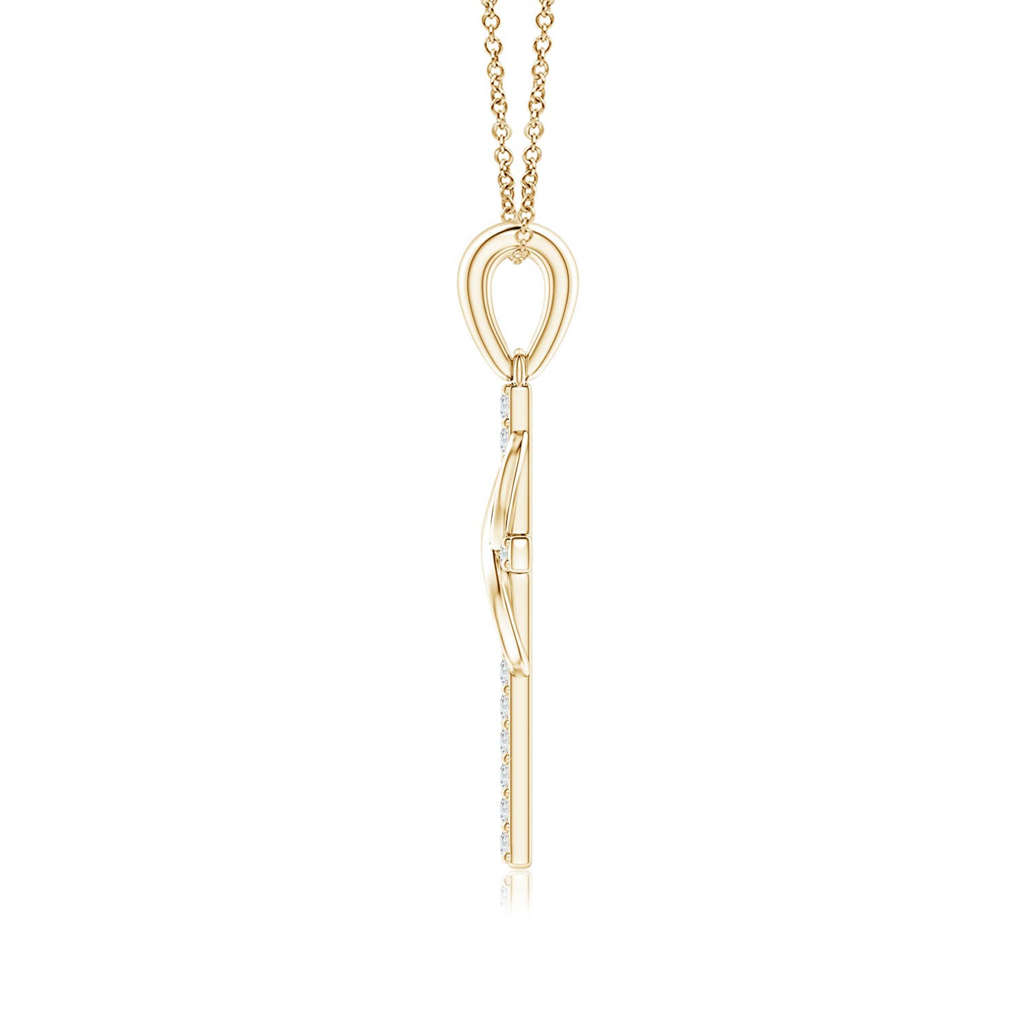 0.9mm GVS2 Diamond Cross and Infinity Pendant in 18K Yellow Gold