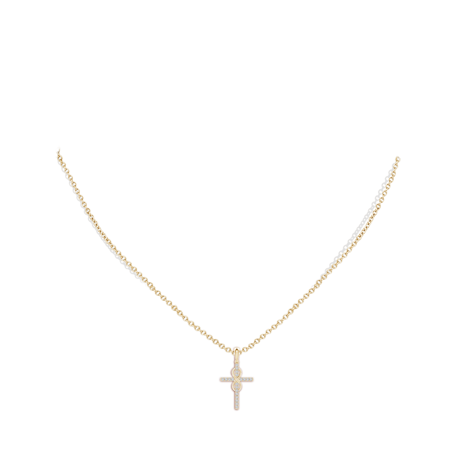 0.9mm HSI2 Diamond Cross and Infinity Pendant in 18K Yellow Gold pen