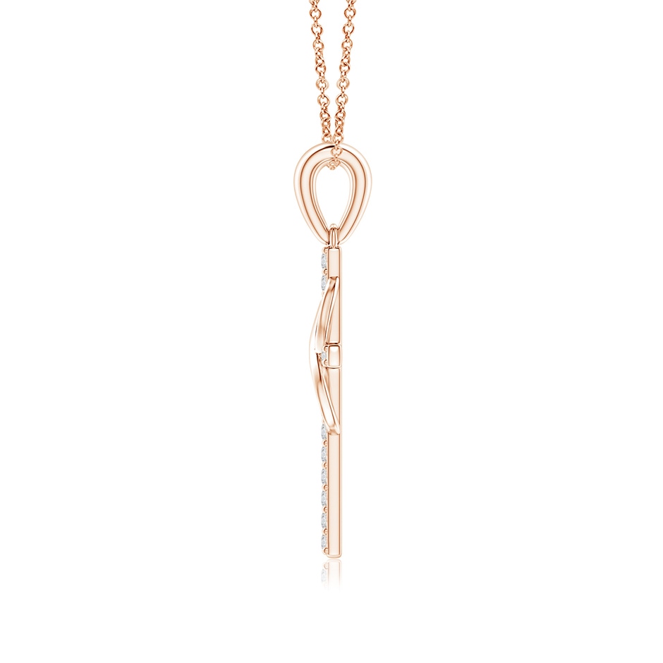 0.9mm HSI2 Diamond Cross and Infinity Pendant in Rose Gold side 199