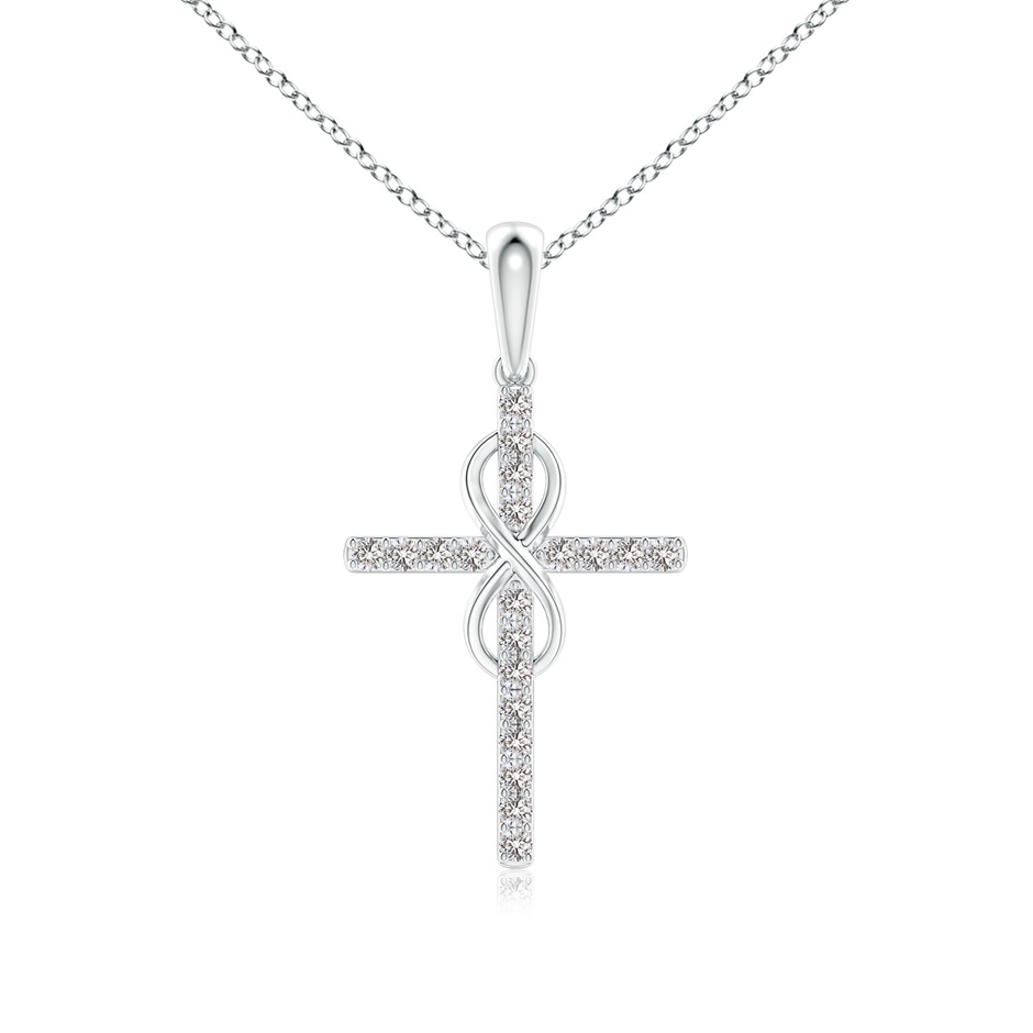 0.9mm IJI1I2 Diamond Cross and Infinity Pendant in White Gold 