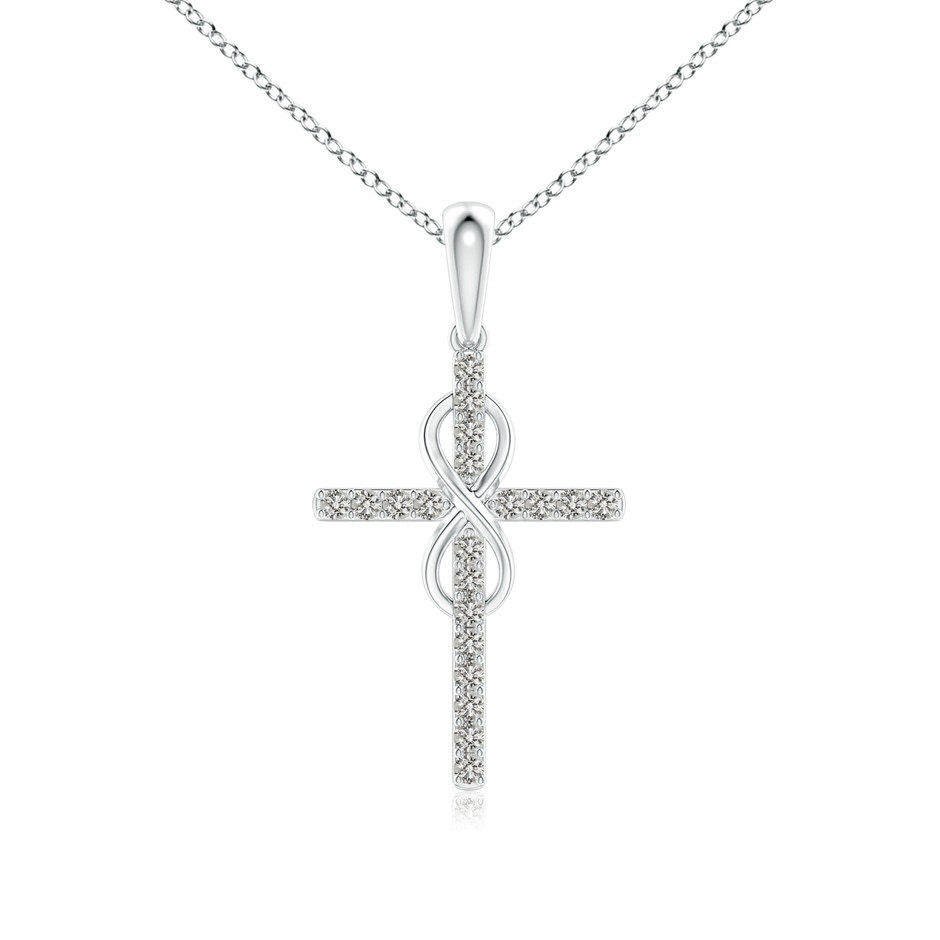 0.9mm KI3 Diamond Cross and Infinity Pendant in 9K White Gold 