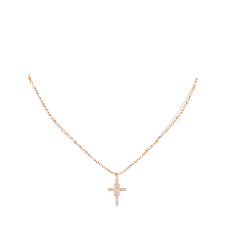 1mm GVS2 Diamond Cross and Infinity Pendant in Rose Gold pen