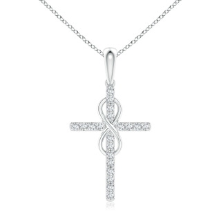 1mm GVS2 Diamond Cross and Infinity Pendant in White Gold