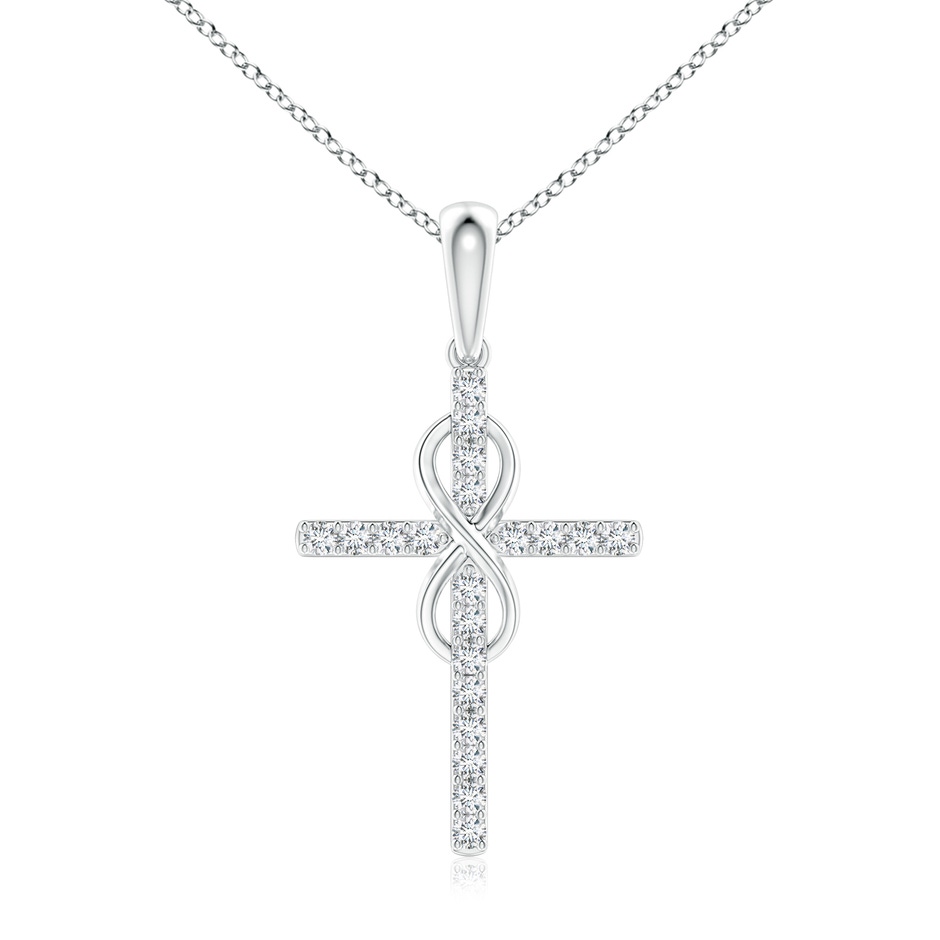 1mm GVS2 Diamond Cross and Infinity Pendant in White Gold 