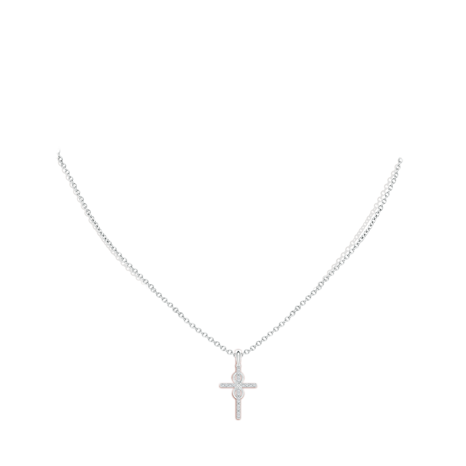 1mm GVS2 Diamond Cross and Infinity Pendant in White Gold pen