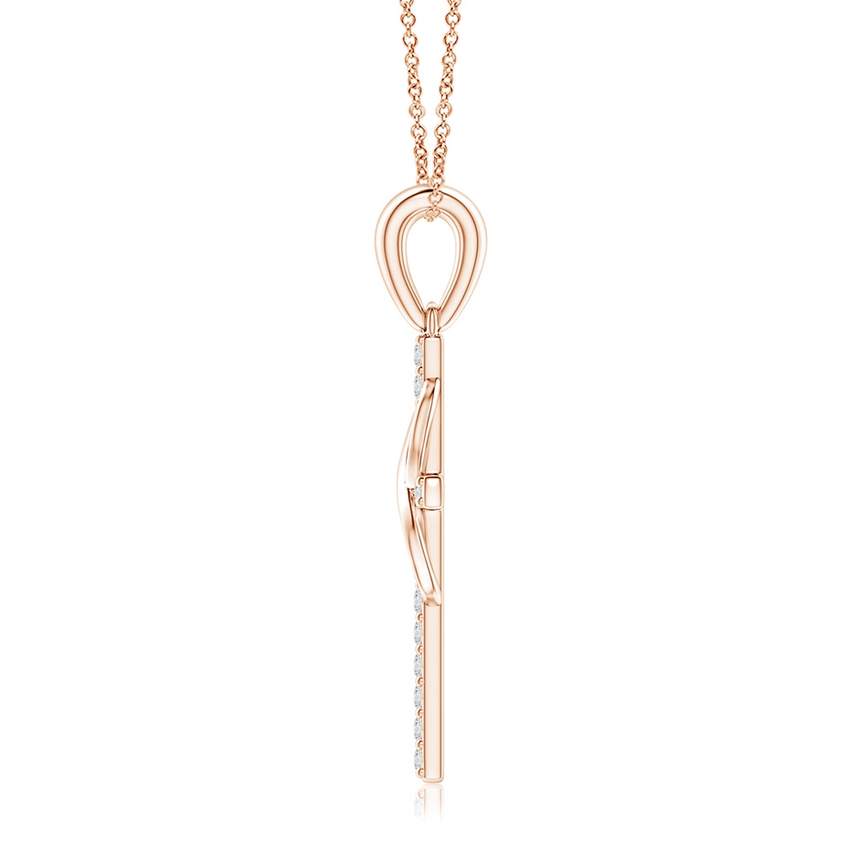 1mm HSI2 Diamond Cross and Infinity Pendant in Rose Gold side 199