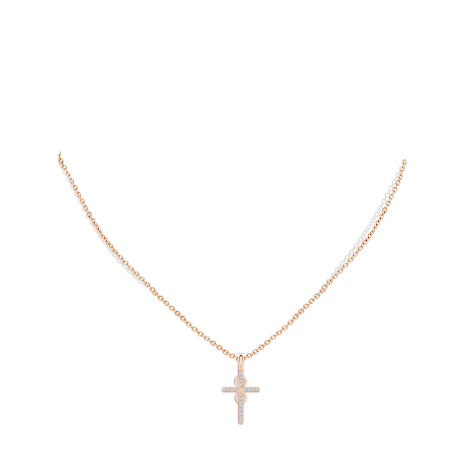 1mm HSI2 Diamond Cross and Infinity Pendant in Rose Gold pen