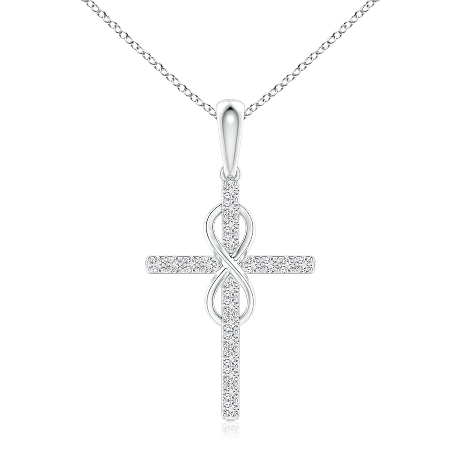 1mm HSI2 Diamond Cross and Infinity Pendant in White Gold 