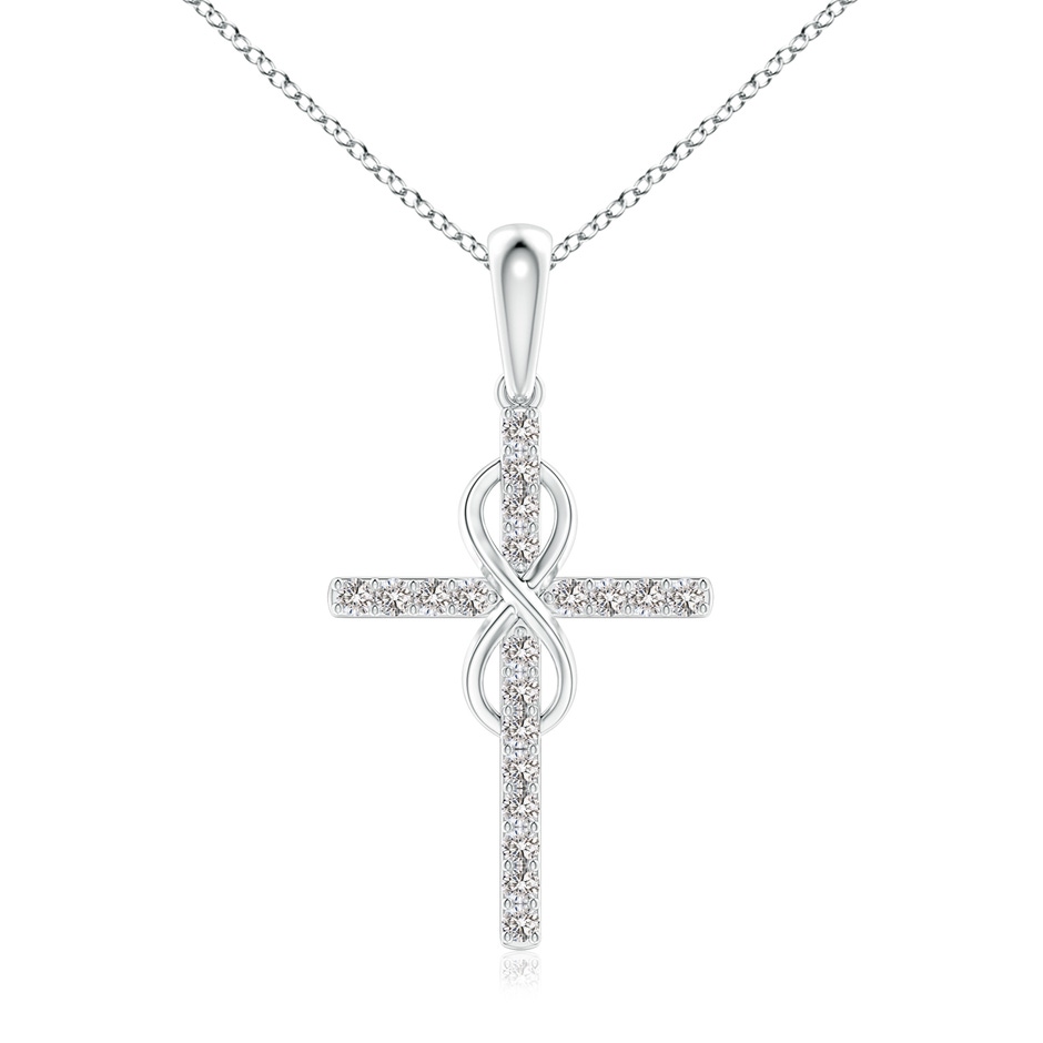 1mm IJI1I2 Diamond Cross and Infinity Pendant in 18K White Gold 