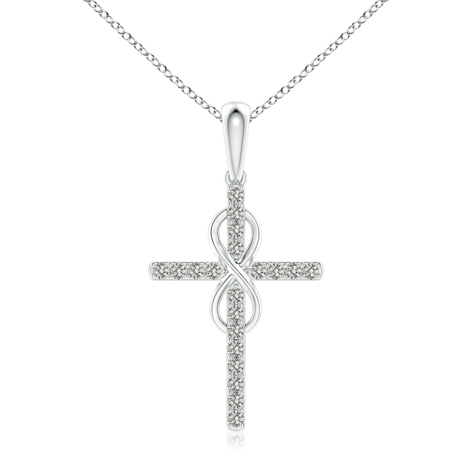 1mm KI3 Diamond Cross and Infinity Pendant in 18K White Gold 