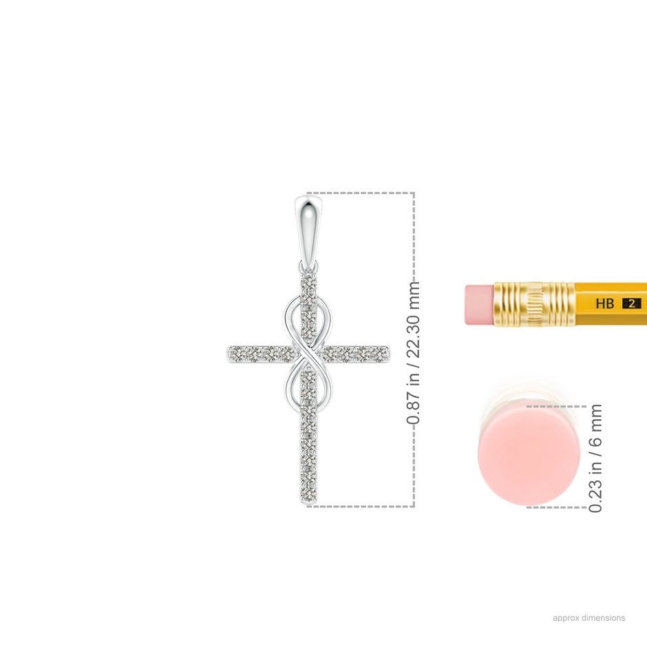 1mm KI3 Diamond Cross and Infinity Pendant in P950 Platinum ruler