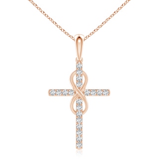 2.3mm GVS2 Diamond Cross and Infinity Pendant in Rose Gold