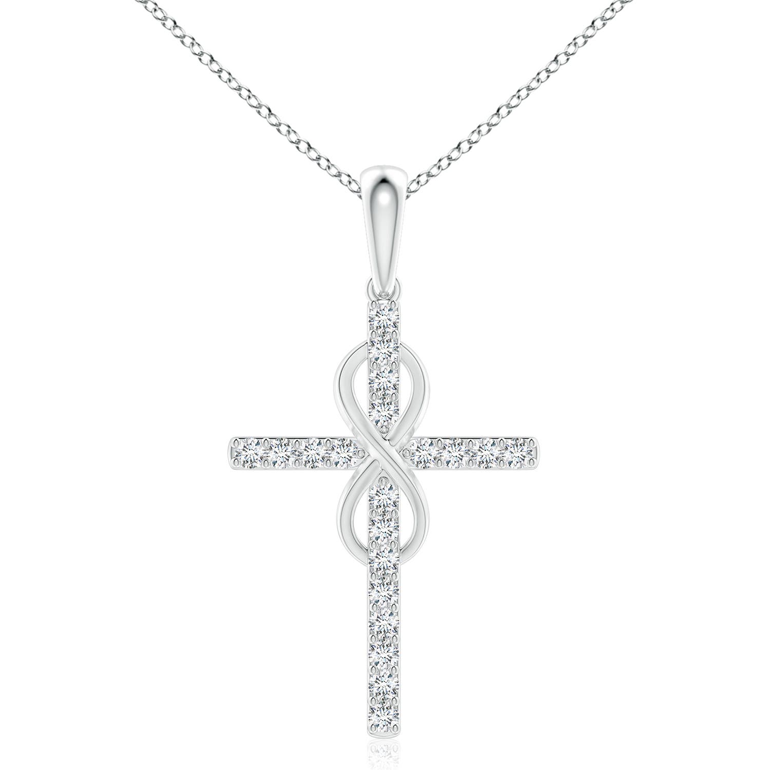 2.6mm GVS2 Diamond Cross and Infinity Pendant in P950 Platinum