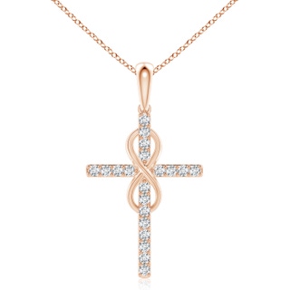 2.6mm GVS2 Diamond Cross and Infinity Pendant in Rose Gold