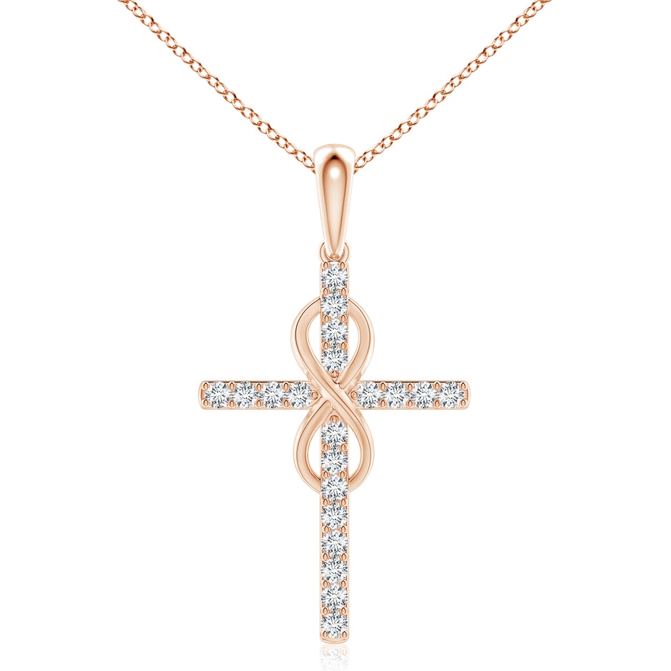 2.6mm GVS2 Diamond Cross and Infinity Pendant in Rose Gold 