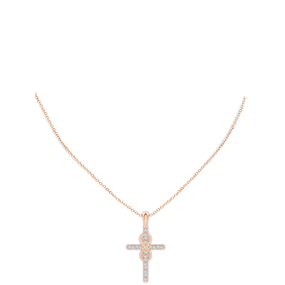 2.6mm GVS2 Diamond Cross and Infinity Pendant in Rose Gold pen