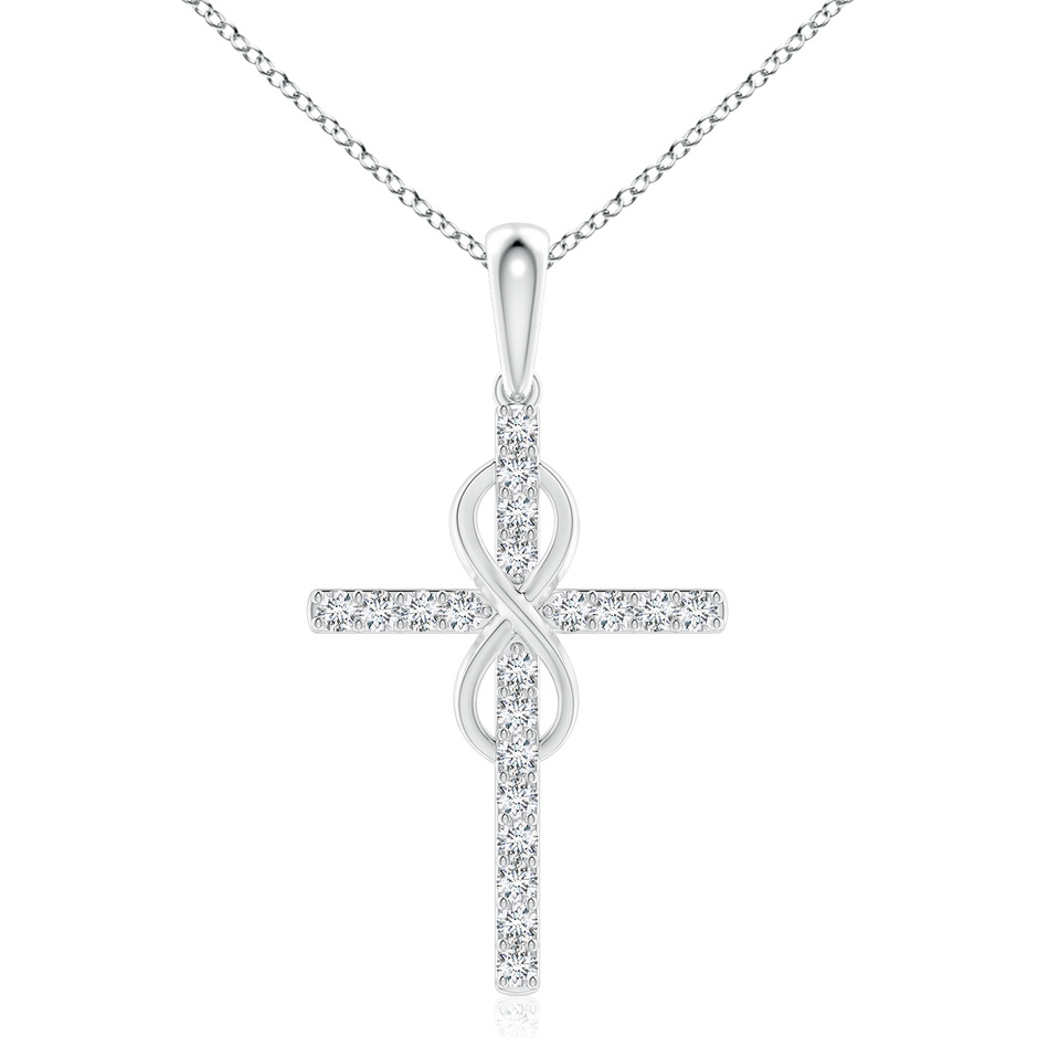 2.6mm GVS2 Diamond Cross and Infinity Pendant in White Gold 