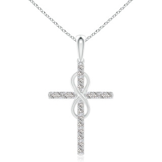 2.6mm IJI1I2 Diamond Cross and Infinity Pendant in P950 Platinum