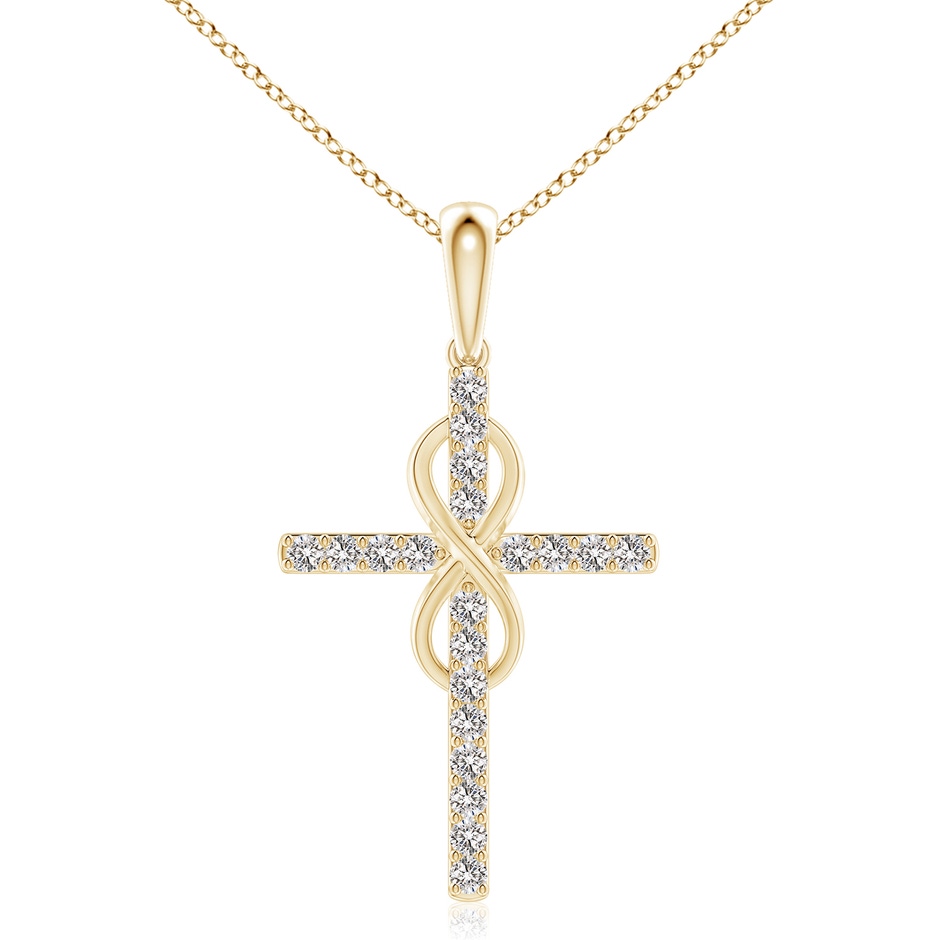 2.6mm IJI1I2 Diamond Cross and Infinity Pendant in Yellow Gold 