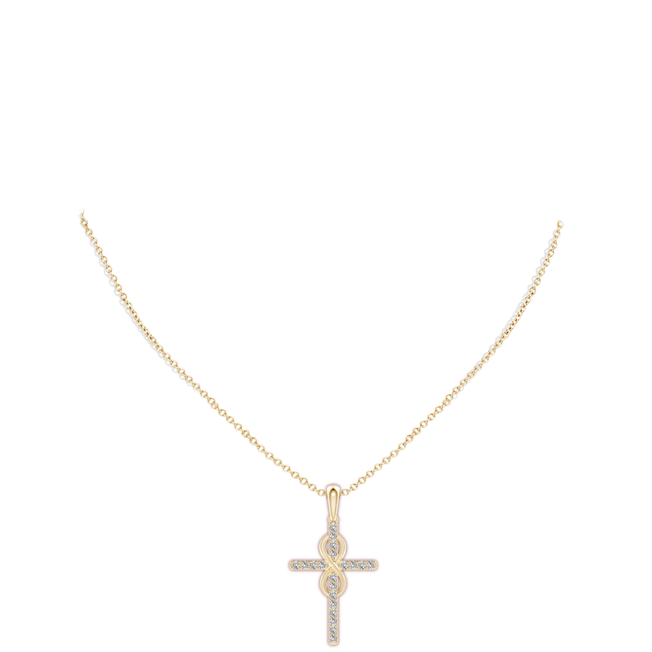 2.6mm IJI1I2 Diamond Cross and Infinity Pendant in Yellow Gold pen
