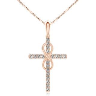 2.6mm KI3 Diamond Cross and Infinity Pendant in Rose Gold