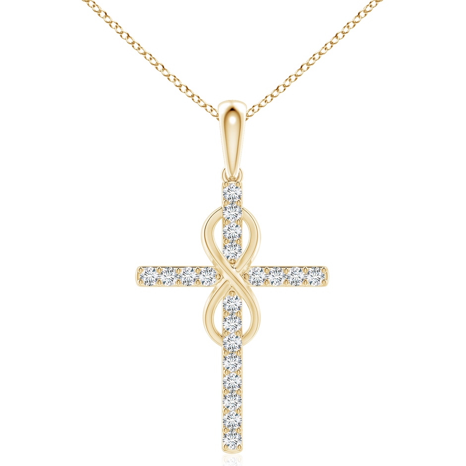 2.9mm GVS2 Diamond Cross and Infinity Pendant in Yellow Gold 