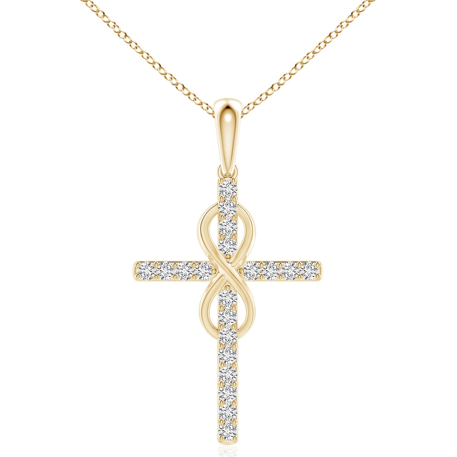 2.9mm HSI2 Diamond Cross and Infinity Pendant in Yellow Gold 