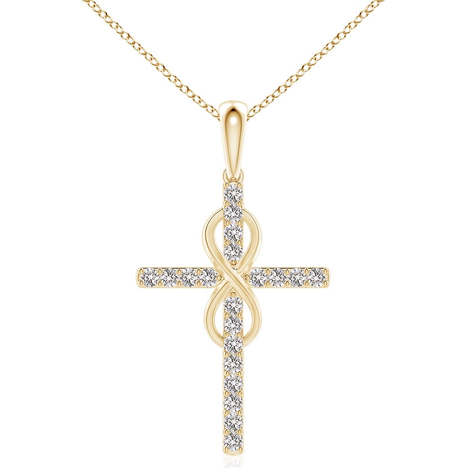 2.9mm IJI1I2 Diamond Cross and Infinity Pendant in Yellow Gold 