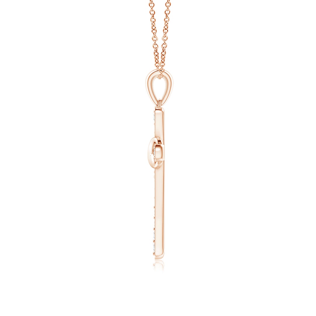 1.5mm GVS2 Pave-Set Diamond Cross and Sideways Infinity Pendant in 18K Rose Gold - side 2