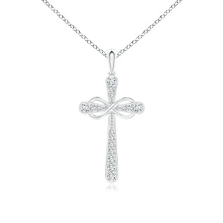 1.5mm GVS2 Pave-Set Diamond Cross and Sideways Infinity Pendant in 18K White Gold