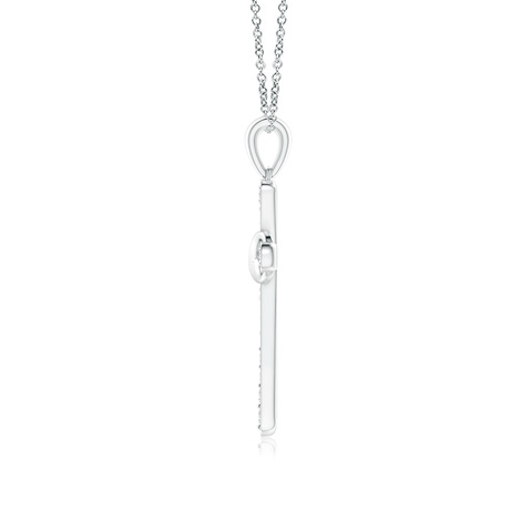 1.5mm GVS2 Pave-Set Diamond Cross and Sideways Infinity Pendant in 18K White Gold