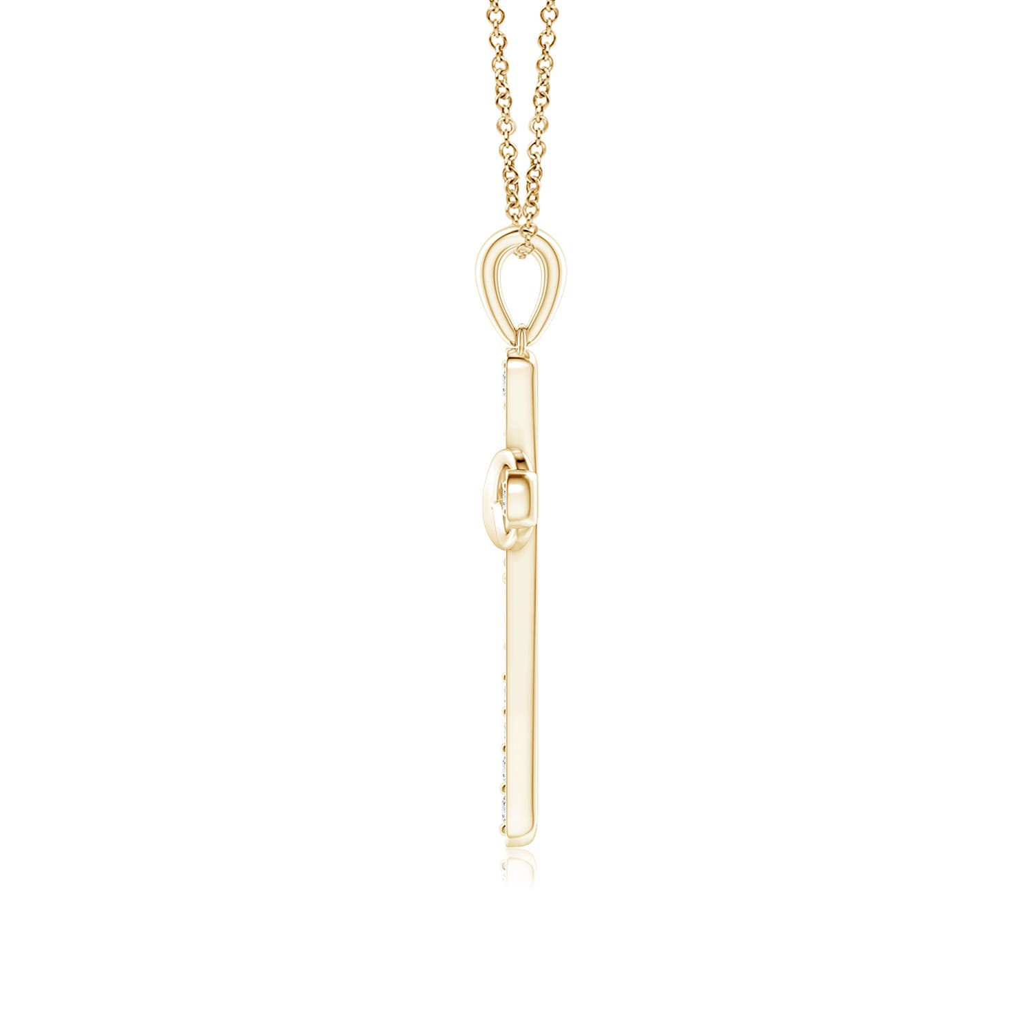 1.5mm GVS2 Pave-Set Diamond Cross and Sideways Infinity Pendant in 18K Yellow Gold